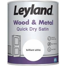 Leyland Metal Quick Dry Satin Wood Paint White 0.75L