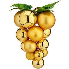 Krist+-Bola Uvas Pequeío Dorado Plástico 14 x 14 x 25 cm Adorno de Árbol de Navidad
