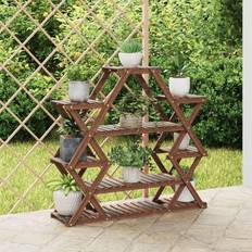 vidaXL Blomsterstativ 110x25x105 massivt fyrretræ Planteopsats