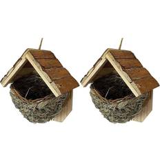 Selections of 2 Woven House Martin Bird Nesters with Roof