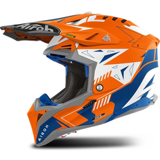 Airoh Aviator 3 Spin Motocross Helmet - Matt Orange/Blau