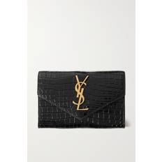 Saint Laurent Wallets Saint Laurent Croc-Embossed Leather Wallet - Small