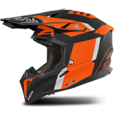 Airoh Aviator 3 Glory Motocross Helm - Matt Schwarz/Hellgrau/Orange