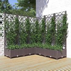 Plantekasse med espalier vidaXL Plantekasse espalier PP brun Plantekasse