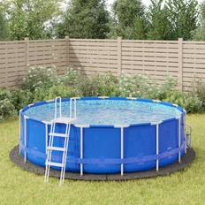 Bundduge vidaXL poolunderlag Ø458 cm polyester-geotekstil lysegrå