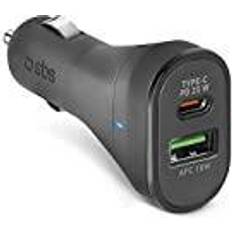 Tecrpd25W Billadare 25W USB-A USB-C Sort