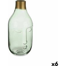 Green Glass Face 11 x 24,5 x 12 cm 6 Units
