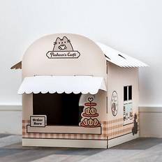 Goedkoop Speelhuisjes Puckator DIY 100% kartonnen kattenhuis pusheen catfé café bistrot chat Orange