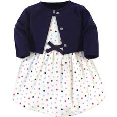 Bow Dresses Children's Clothing Touched By Nature organic dress and cardigan, colorful dot