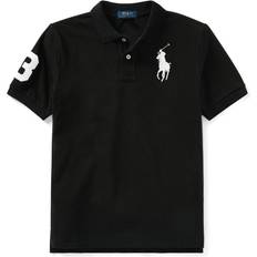 Polo Shirts Children's Clothing Polo Ralph Lauren Kid's Big Pony Cotton Mesh Polo Shirt - Black/White