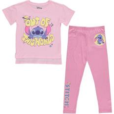 Girls - L Other Sets Children's Clothing Disney Girl's Lilo & Stitch Boxy Short Sleeve T-shirt & Leggings Set 2-piece - Pink