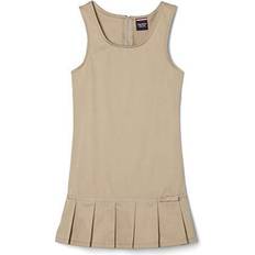 Green Dresses Children's Clothing French Toast girls Pleated Ribbon Bow Jumper Dress, Khaki