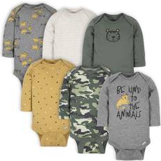 Children's Clothing Gerber Baby Long Sleeve Onesies Bodysuits 6-pack - Tiger