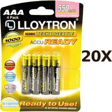 Lloytron NIMH AccuReady Rechargeable AAA Batteries 4PK 550mAh