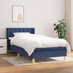Senge & Madrasser vidaXL Med Madras 90x190 cm Stof Blå Kontinentalseng