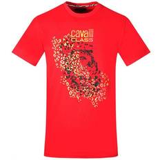 Leopard - Röda Överdelar Cavalli Class Logot T-shirt - Röd