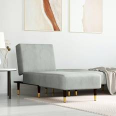 vidaXL Chaiselong velour lysegrå Sofa