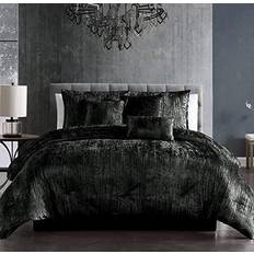 Riverbrook Home Queen Turin Crinkle Velvet Bedspread Black