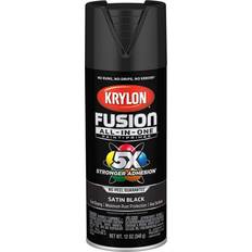 Black Spray Paints Krylon Fusion All-In-One Spray Paint Satin Black 12 oz