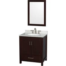 Brown Vanity Units for Single Basins Wyndham Collection Sheffield (WCS141430SESCMUNOM24)