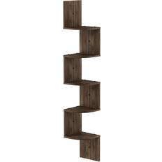 Furinno Wall Shelves Furinno 5 Tier Columbia Mount Floating Corner Wall Shelf