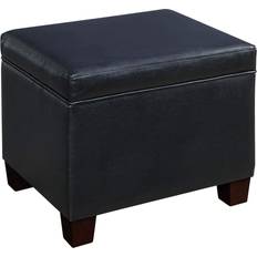 Leathers Pouffes Convenience Concepts Designs4Comfort Madison Black Pouffe