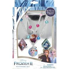 Disney Frozen girls piece costume toy jewelry box set with silver rings, bead br