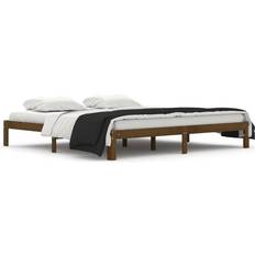 vidaXL Solid Pine 24.5cm Sengeramme 200x200cm