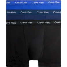 Blu - Uomo Intimo maschile Calvin Klein Cotton Stretch Trunks 3-pack - Cobalt Blue/Night Blue/Black