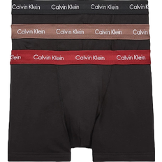 Calvin Klein Cotton Stretch Trunks 3-pack - Bright Camel/Black/Red Carpet