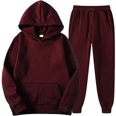 Red - Tracksuits Jumpsuits & Overalls Men's Autumn 2 Piece Tracksuit - Wine