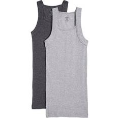 2(X)IST IST Mens Essential Cotton Square Cut Tank Bomull - Ljung/Grå