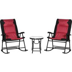 Glass table and chairs OutSunny 3 Piece Bistro Set