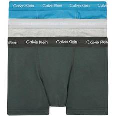 Calvin klein cotton stretch trunks 3 pack grey Calvin Klein Cotton Stretch Trunks 3-pack - Grey/Teal