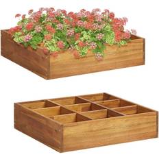 Raised herb garden planter vidaXL Herb Garden Raised Bed Solid Wood Acacia 23.6"x23.6"x5.9"