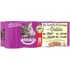 Whiskas Animaux de compagnie Whiskas Boîtes En Gelée 4 Variétés Pâtée Pour Chat 390 g (1x8)