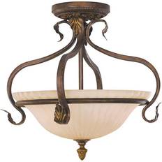 Brown Ceiling Flush Lights Elstead Lighting Sonoma Valley 3 Ceiling Flush Light