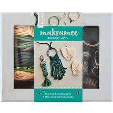 Blau Schmucksets Makramee-Schmuckset Choose Happy Petrol/Natur