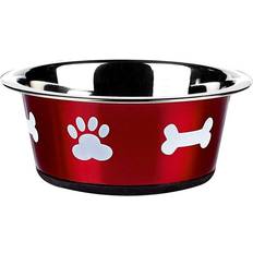 dog cat bowl red dish posh