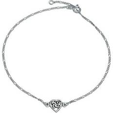 Women Anklets Bling Jewelry Celtic triquetra knot heart anklet ankle bracelet silver