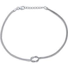 Women Anklets Bling Jewelry Infinity love knot anklet beaded ball & snake chain silver