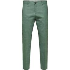 Grey - Suit Trousers Selected Homme Wool Linen Blend Suit Trousers - Green