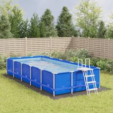Bundduge vidaXL Poolunderlag 820x420 cm polyester-geotekstil lysegrå