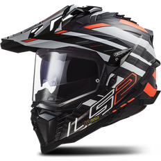 LS2 Motorcykeludstyr LS2 Adventurehjelm MX701 EXPLORER EDGE, Sort/Fluo Orange