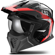 LS2 Drifter Triality Helmet - Black/Red