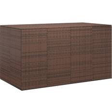 Rattan Sintetico Contenitori e Coperture per Patio vidaXL Contenitore Da Giardino In Rattan PE 194x100x103 cm Marrone