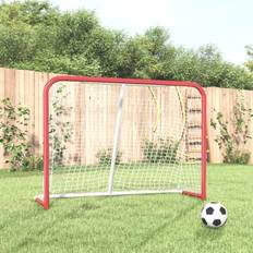 Édredons vidaXL Hockeydoel Met Net 153x60x118 Cm Staal En Polyester Rood En Wit Couverture lestée Rouge, Blanc
