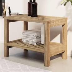 Sgabelli da Doccia vidaXL Tavolino Da Bagno 60x30x45 cm In Legno Massello Di Teak