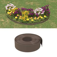 Bordes de Césped vidaXL Borduras De Jardín 5 Uds Polietileno Marrón 10 m 15 cm