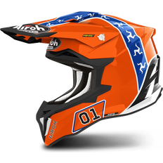 Motorcycle Equipment Airoh Strycker Hazzard, Motocrosshelm Orange/Blau/Weiß